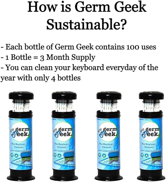 Germ Geek Keyboard & Electronics Cleaning Kit | Patented Precision Brush | Multi-Purpose Tool for Laptop Phone & AirPods | USA-Made, Eco-Friendly & Safe Computer Cleaner