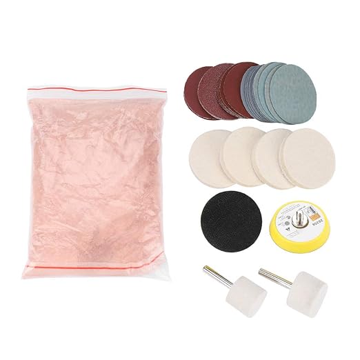 Windshield Scratch Remover Glass Polishing Kit Scratch Removal Set,Multifunctional 34 Pcs Scratch Removal Set Ceric Diox