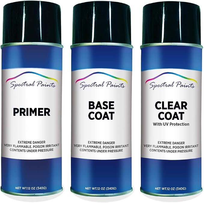 Spectral Paints Compatible/Replacement for GMC 8555 Black - Aerosol Primer, Touch-Up Spray Paint & Clear Coat