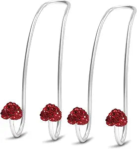 Guoord 【2026 Upgraded】 Car Headrest Hooks Decorations, 2 Pcs Bling Heart-Shaped Purse Hook Hangers, Auto Hooks Car Hange