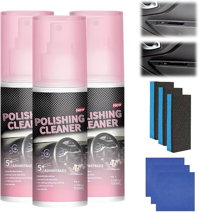 Polishing Cleaner, 2026 New Car Interior Cleaner, Polishing Cleaner Car Interior Spray, Interior Detailer Spray for Rubb