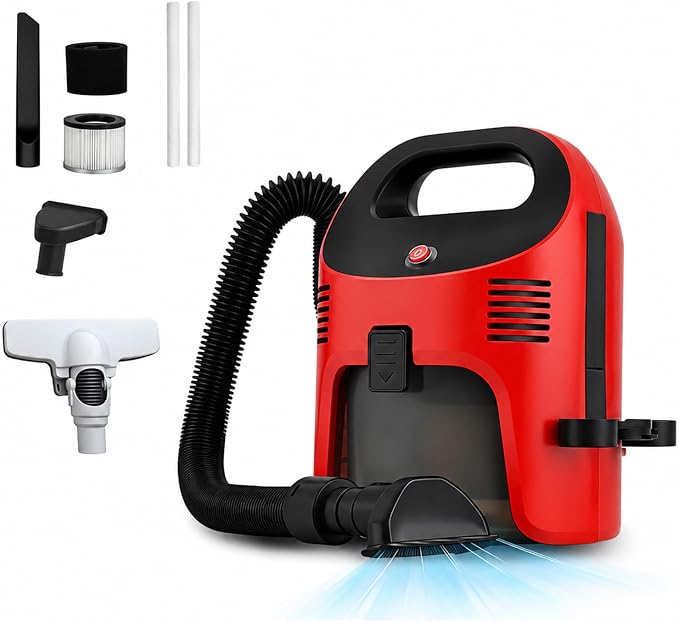 Wet Dry Shop Vacuum, Small Portable for Car Garage Red Elf Plus