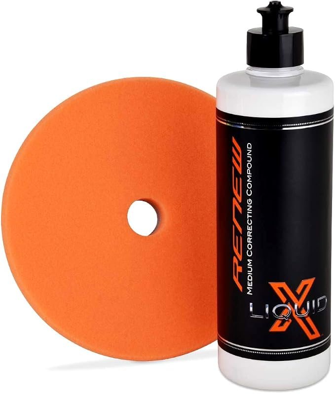 Liquid X Renew Medium Correcting Compound & HDO Dual Density Medium Foam Cutting Pad - Cut Through Swirls/Scratches Fast