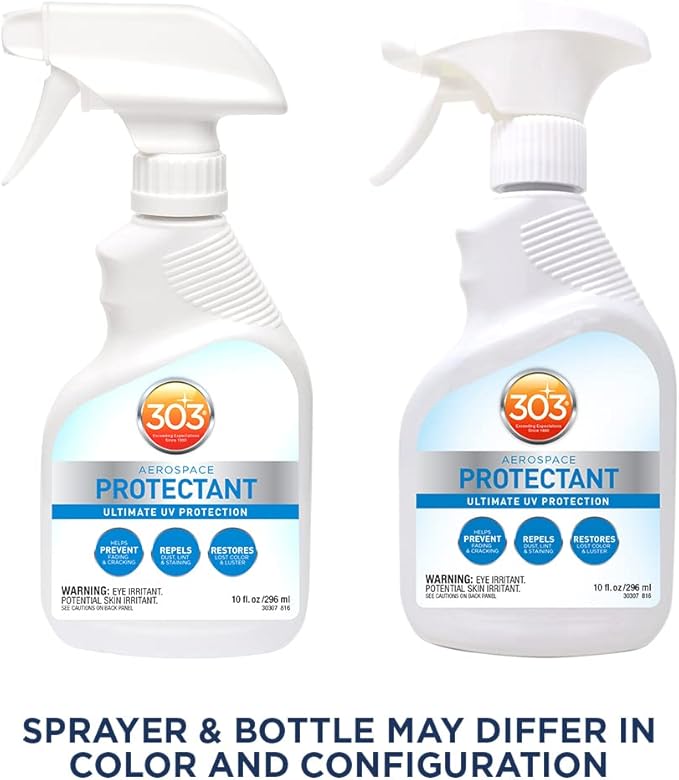 303 Products Aerospace Protectant Spray, UV Protection for Outdoor Surfaces – Protects Vinyl, Plastic & Rubber, Repels Dust & Dirt, Matte Finish, 10 oz