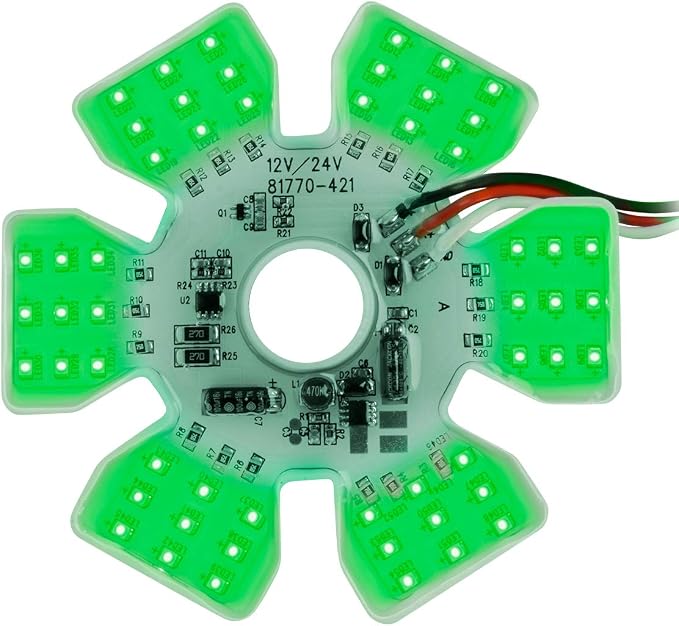 GG Grand General 81778 Green Light Ultra Thin Air Cleaner Hex 54 LED Dual Function
