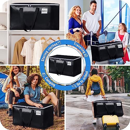 Heavy Duty Moving Bags, Extra Large Storage Bags, 93L, 6-Pack, Black
