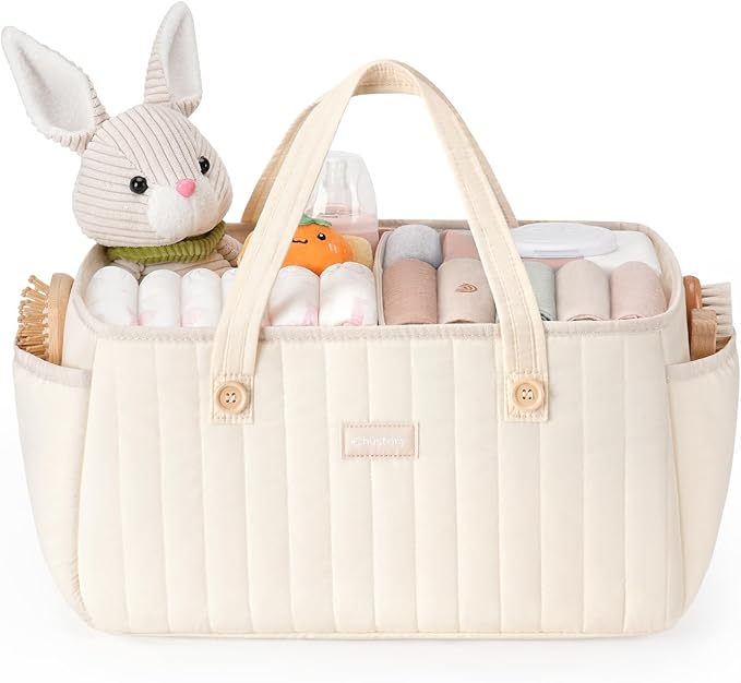 Baby Diaper Caddy Organizer for Wipes, Diapers Storage Basket with Handle, Car Caddy Organizer Boy & Girl & New Parent G