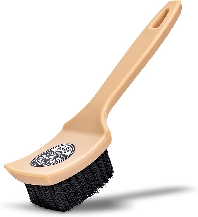 Chemical Guys, The Nifty Interior Detailing Brush, Synthetic Bristle Scrub Tool for Car Carpet Floor Mats Upholstery Trunk Liners, Auto Cabin Cleaning Brush with Ergonomic Short Handle
