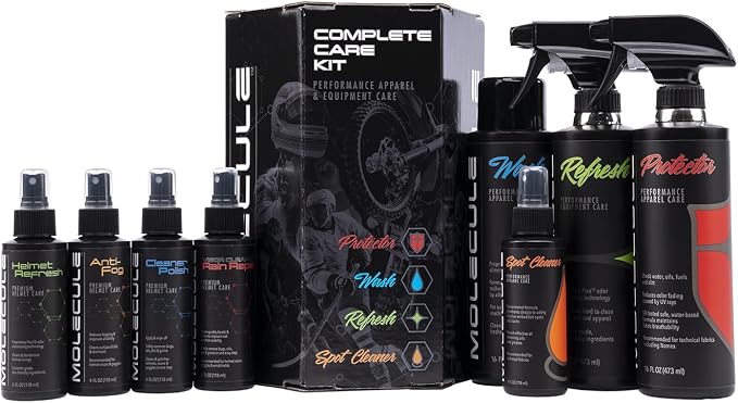 Molecule Super Kit | Apparel & Helmet Care | Performance Apparel Care & Helmet Care for Racing Suits & Technical Fabrics