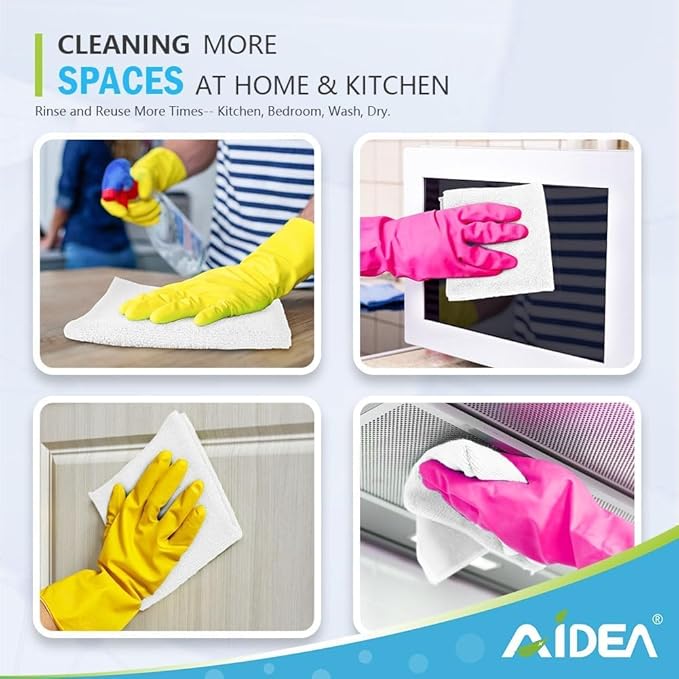 AIDEA Microfiber Cleaning Cloth White-800PK, Soft Microfiber Towels for Cars, Absorbent Cleaning Rags, Lint-Free Streak-Free Wash Cloths for House, Kitchen, Window,11.5"×11.5"