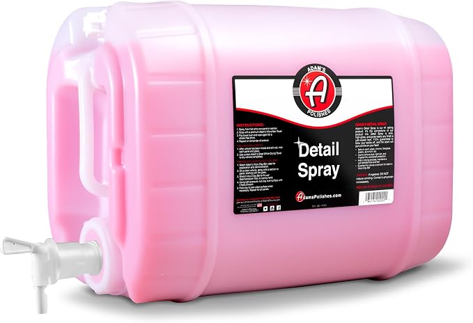 Adam's Detail Spray 5 Gallon - Quick Waterless Detailer Spray for Car Detailing, Polisher Clay Bar & Car Wax Boosting Te