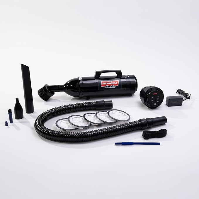 METROVAC Cordless DataVac IT Vacuum - 250W DC Motor - Rechargeable Handheld Cleaner with Powerful Air Blast & Accessories