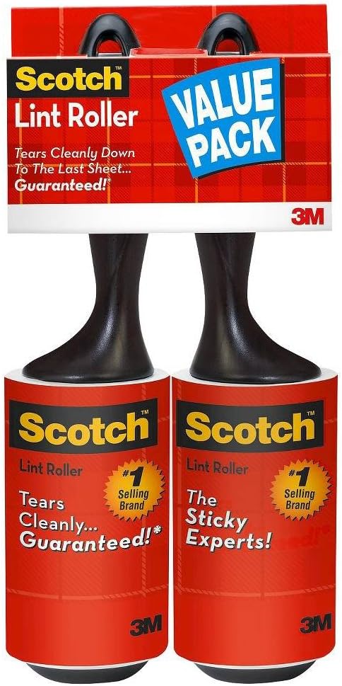 Scotch-Brite Everyday Clean Lint Roller,200 Sheets Total, 2 Pack