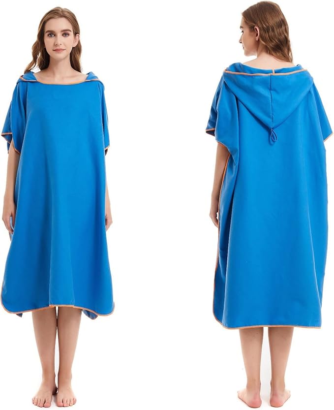 Quick Dry Surf Poncho Changing Towel Robe Hoodie for Adults Men Women,Microfiber Beach Wetsuit Tops Surfing Swimming Bat