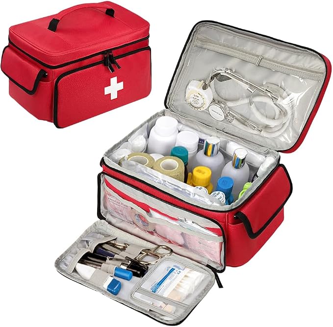 First Aid Bag Empty - Portable Medical Organizer Kit for Supplies, Travel, Home, Car & Outdoor Camping Hiking, School, O