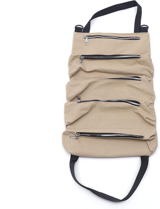 Roll Up Tool Bag, Wrench Organizer & Tool Pouch, Tool Roll Organizer, Mechanic Tool roll bags With 5 Tool Pouches for Me