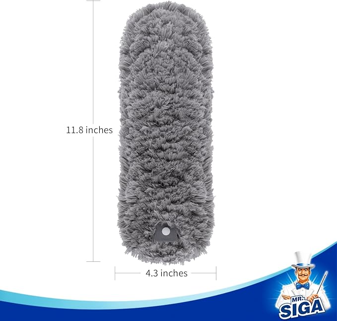 MR.SIGA Lint Free Microfiber Duster Refills, Washable Duster for Household Cleaning, 2 Pack