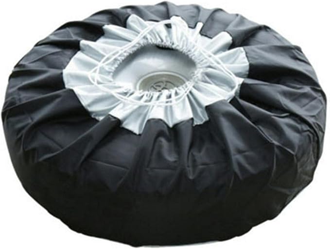 Car Black Sliver 13-19'',17-22'' Spare Tire Tyre Wheel Cover Bag with Carrying Handles ote Car Wheel Protector Storage B
