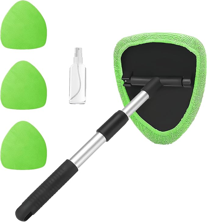 Car Window Cleaner, Car Cleanser Brush, Car Accessories Car Cleaning Supplies Tools, Car Cleaning Kit with Extendable Ha