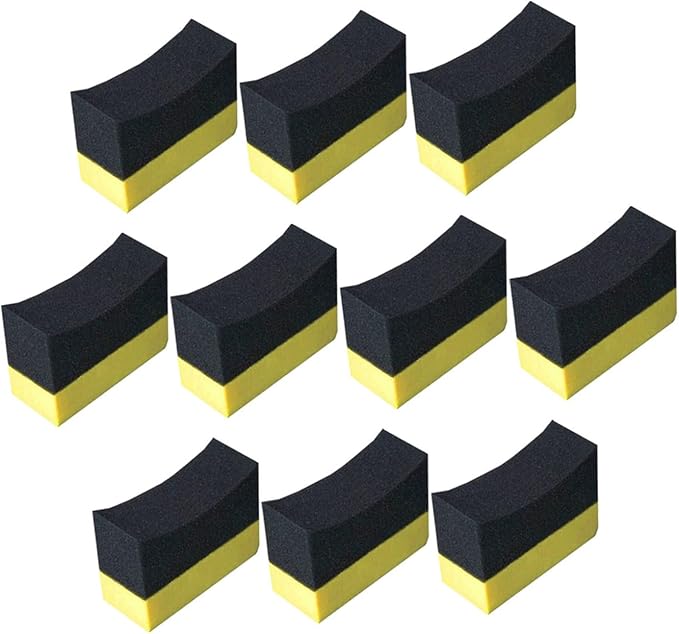 WOONEKY 10Pcs Tire Dressing Applicator Wax Polishing Sponge Portable Car Interior for Effective Tire Shine and Detailing