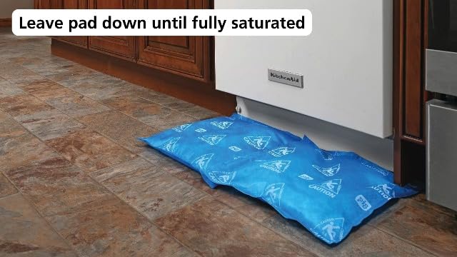 Super Water Absorbent Pad | High-Visibility | Absorb & Lock | 10 Pack | 14" W x 14" L | Blue | PM50429-BL