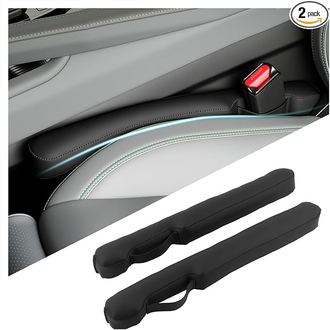 Aokdom 2026 Latest 2PCS Upgraded Car Seat Gap Filler with Fixing Ring,Elastic Car Gap Filler to Avoid Dropping Cell Phon