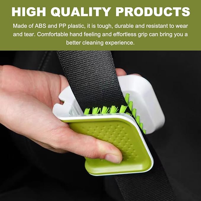 KVAEY Car Seat Belt Cleaning Brush, U-Shaped Auto Interior Washing Brush with Double-Sided Bristles, Closeable Safety Belt Bristle Scrubber Cutlery Cleaner Brush for Car Home (4 PCS)