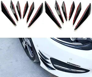 12 Pieces Universal Car Spoiler Canards Kit Personalised Crescent Moon Cars Front Bumper Lip Splitter Car Body Decoratio