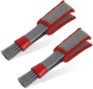 KVAEY 2 PCS Mini Duster for Car Air Vent, Double Ended Automotive Air Vent Microfiber Duster & Brush, Dust Collector Cle