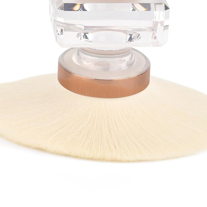 KADS Nail Dust Brush - Flower Shape Crystal Base Nail Cleaning Tool (White Mushroom Shape)