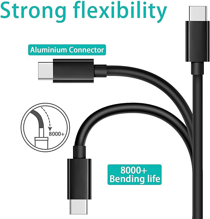 Replacement Electric Spin Scrubber USB C Charger Power Cord for YKYI, Keimi, Leebein, Bomves Electric Spin Scrubber USB Wall Adapter Type C Charging Cable Cord (6.6Ft)
