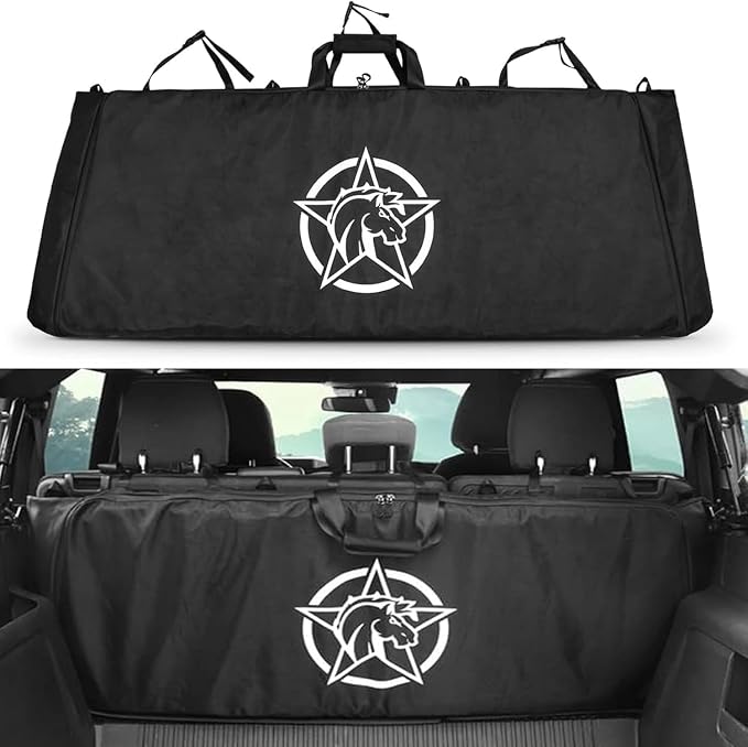 Upgrade Soft Top Window Storage Bag Compatible with 2021-2025 Ford Bronco 4-Door Waterproof Soft top Organizer for Rear