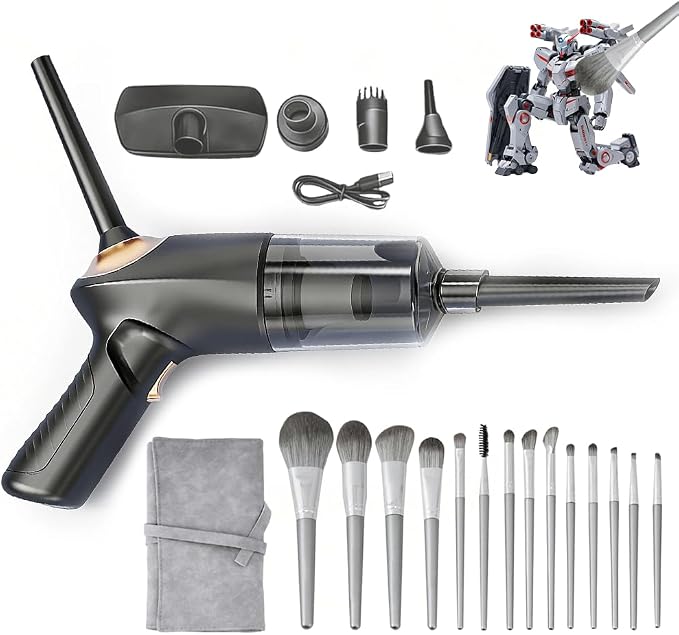 Model Cleaning kit/4-in-1 Portable Car Vacuum & Precision Makeup Brush Set for Action Figures, Statues & Collectibles –