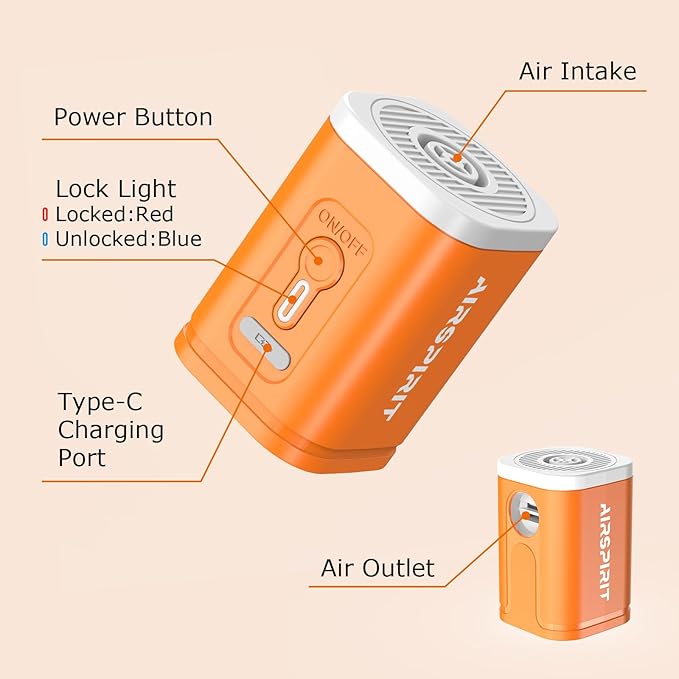 Mini Portable Electric Air Pump for Inflatables, Air Mattress Pump Rechargeable Fast Inflate/Deflate Pool Floats/Sleeping Pad/Camping Gear/Travel & Home Storage Vacuum Bags