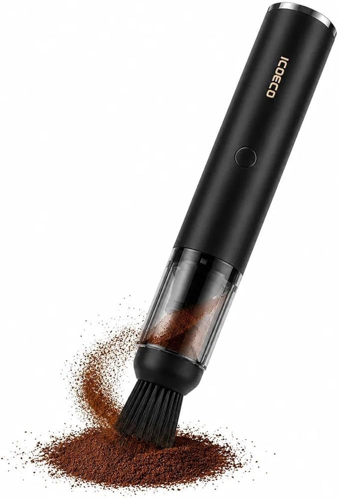 Coffee Grinder Vacuum Cleaner, Rechargeable Mini Vacuum for Coffee Grounds, Espresso Machine & Barista Station Cleaning Tool with 4 Attachments, Portable Desktop Cleaner for Home Baristas