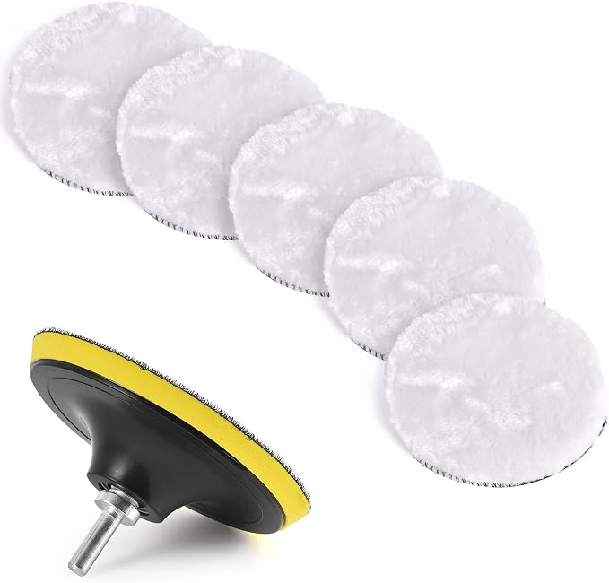 Wool Polishing Buffing Pad 7 Pcs 6 Inch Drill Buffer Wheel Attachment
