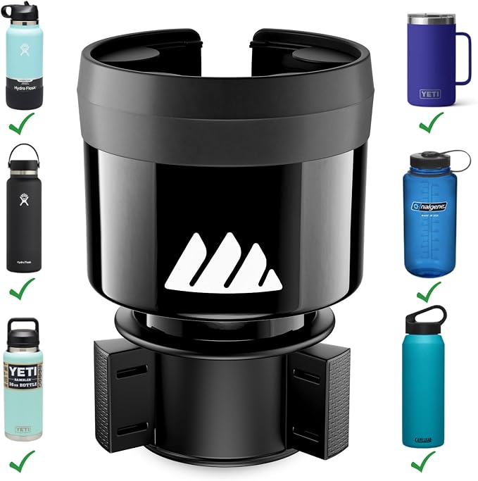 Integral Car Cup Holder Expander for Hydro Flask & Large Water Bottles