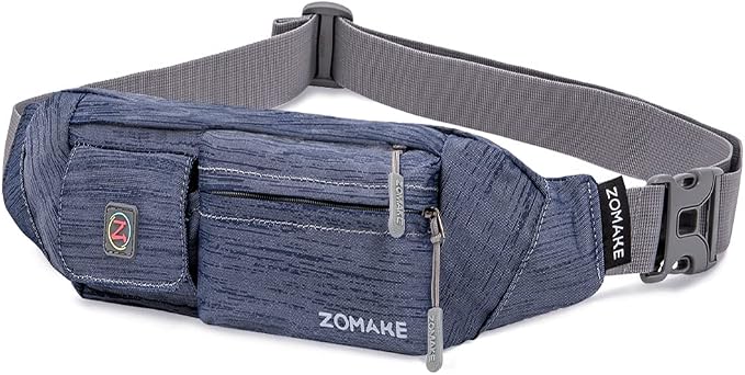 ZOMAKE Small Crossbody Fanny Pack for Women Men, Mini Runners Belt Bag with Adjustable Strap, Fashion Water Resistant Wa