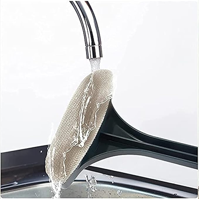 Multifunctional Screen Brush ,2 in 1 Window Cleaner Brush,Extendable Window Cleaning Tool Multifunctional Screen Brush Wet and Dry Glass Cleaning Brush (Green + White)