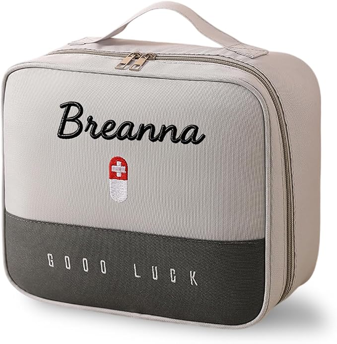 Personalized First Aid Bags, Custom Travel Medicine Bag with Embroidered Name, Medical Supplies Organizer Bag, Portable