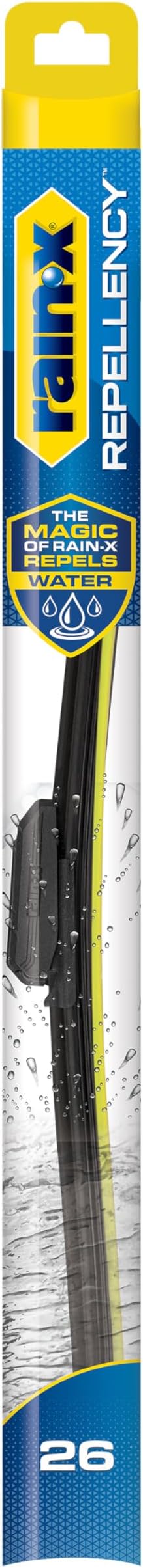 Rain-X 810326 Repellency Water Repellent Wiper Blades, 26" Windshield Wiper, All Weather Streak-Free for Enhanced Visibi
