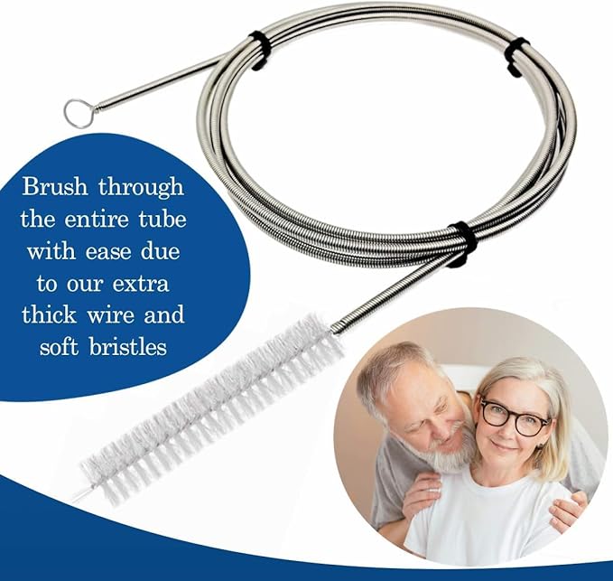 Hose and Mask for CPAP Cleaning Brush with Collapsible Wash Basin Bucket Tub - Essential Care Kit for CPAP Users, Suitable for 7 Feet Tubing and 22mm 19mm Diameter (Standard Set Basin & Brush)