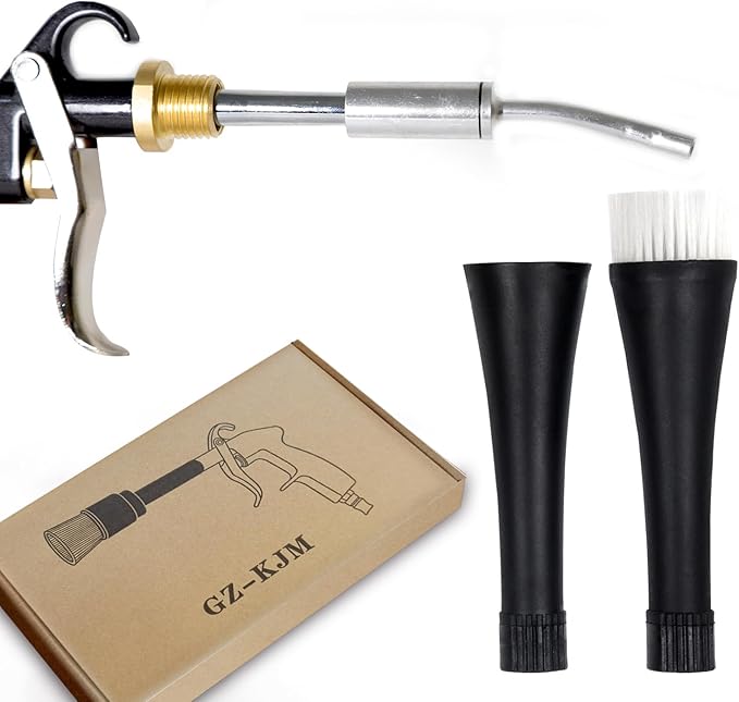 Air Blow Gun Car Interior Cleaning Gun High Pressure Car Detailing Cleaning Tool with Nozzle and Auto Detailing Dusting Brush for Quickly Blasts Dirt and Dust from Surface