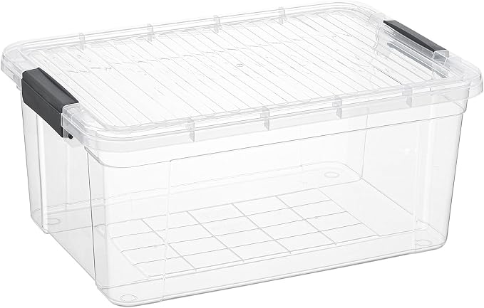 Superio Clear Storage Container with Lid, 16 Quart Plastic Bin for organization, Non-Toxic, BPA Free, Odor-Free, Stackab