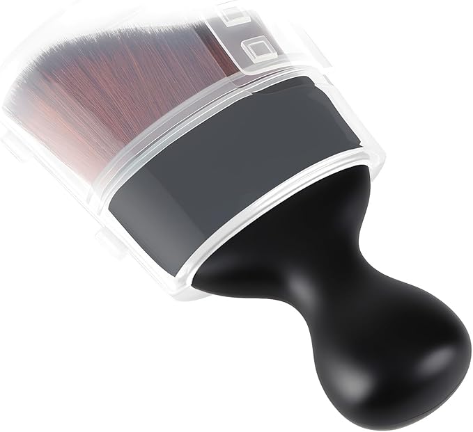 Car Detailing Brush, Soft Bristle Cleaning Brush, Scratch-Free Auto Duster Tool for Dashboard, Air Vents, Leather & Interior Cleaning (Black&Dark Brown with Cap)