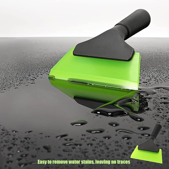FOSHIO Small Squeegee with 5 Inch Green Rubber Blade Mini Wiper Window Tinting Tools for Mirror Glass Window Cleaner with Non-Slip Handle, 2 Pack