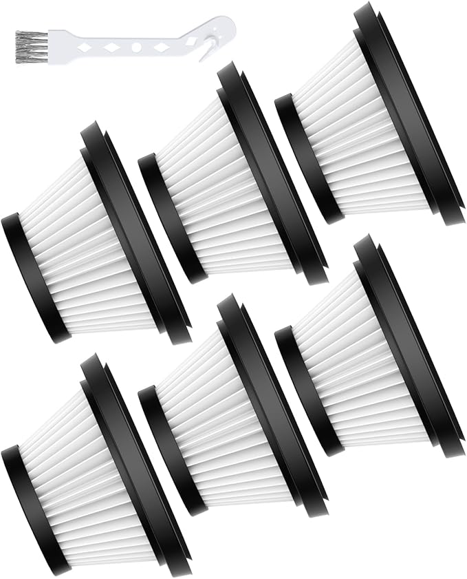 6 Pack Vacuum Filter Replacement Compatible with Compact Cordless Vacuum Cleaner as Seen on TV, Washable and Reusable Vac Replacement Parts