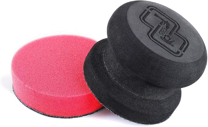 SGCB Car Hand Wax Applicator Pad Kit, 3” Dia Sponge Tire Dressing Applicator Pad with Grip, Tire Shine Compound Applicat