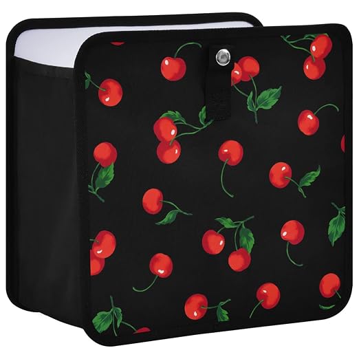 Cherry Black Car Trash Can Bin Auto Garbage Can Leak-Proof Car Organizer (Large, 3 Gallon)
