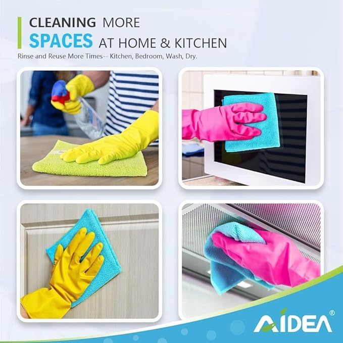AIDEA Microfiber Cleaning Cloth-800PK, Soft Microfiber Towels for Cars, Absorbent Cleaning Rags, Lint-Free Streak-Free Wash Cloths for House, Kitchen, Window(12in.x12in)